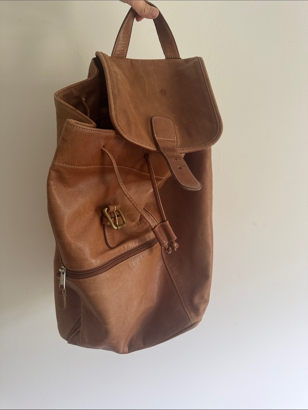 Classic Coach Brown Leather XL Backpack